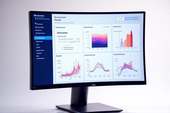 High-fidelity business dashboard displayed on multiple screens